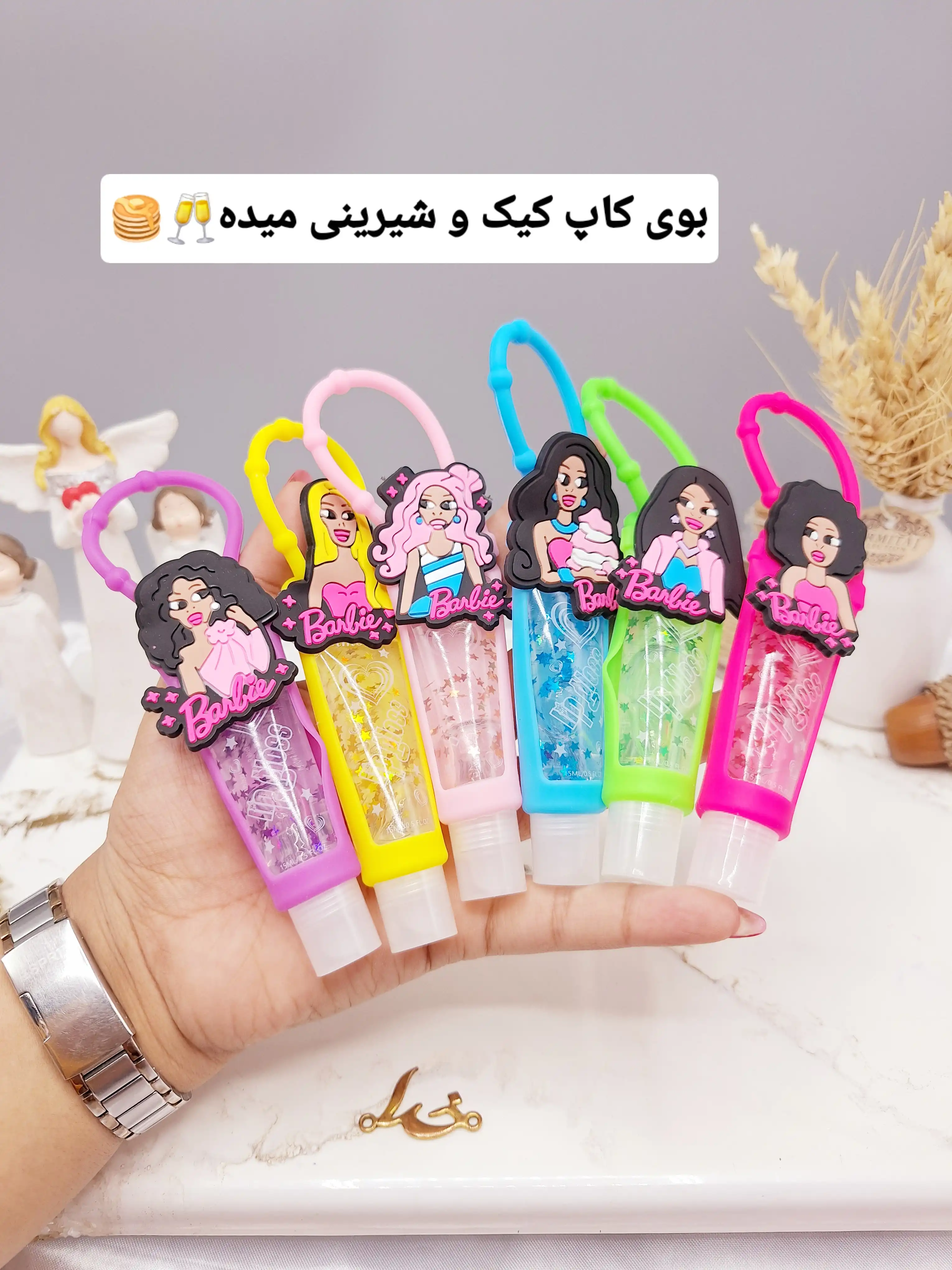 لیپ گلاس شاین دار طرح باربی سیلیکونی برند Rimocoo کد R1318